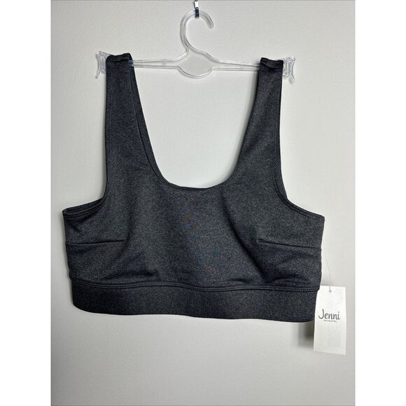 Jenni Women's Square-Neck Bralette Sports‎ Bra Gray - Picture 2 of 4